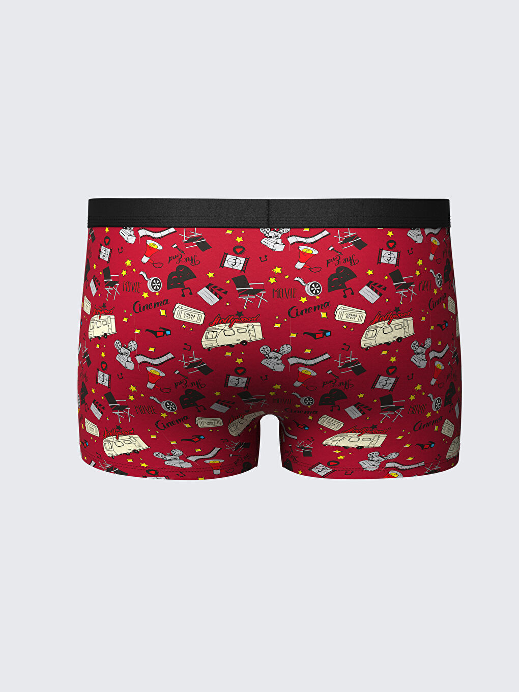 Kırmızı Standart Kalıp Pamuklu Esnek Erkek Boxer-1