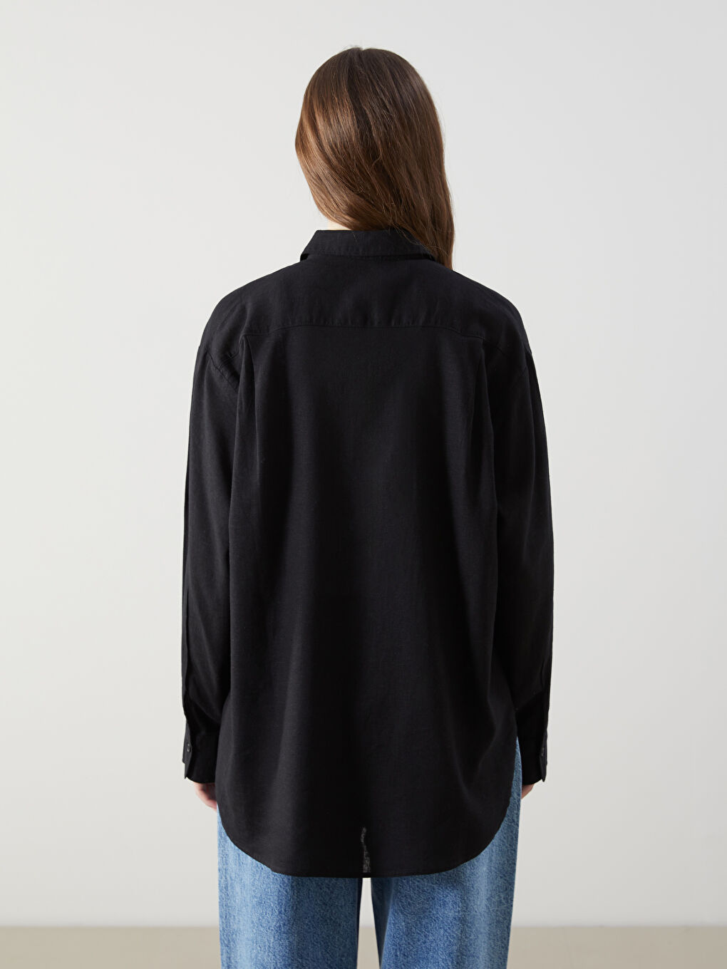 XSIDE Oversize Linen Blend Women's Shirt -S55105Z8-CVL