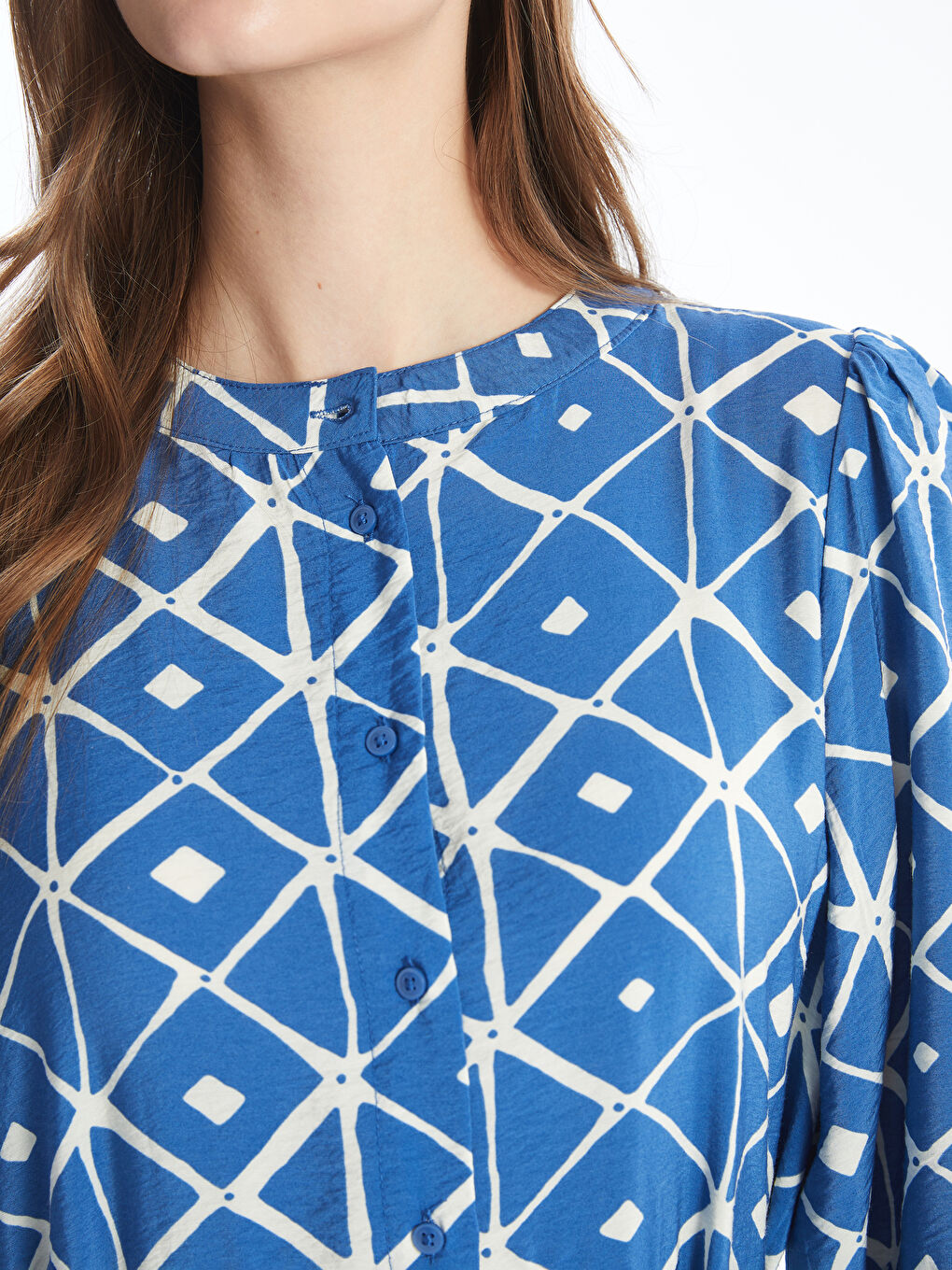 LCW Modest Grandad Collar Patterned Women's Dress -S55117Z8-LQQ