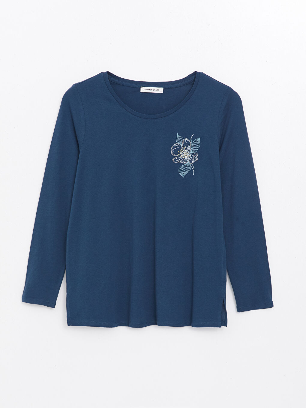 Women's Blouse with embroidery round neckline -S55118Z8-HSD