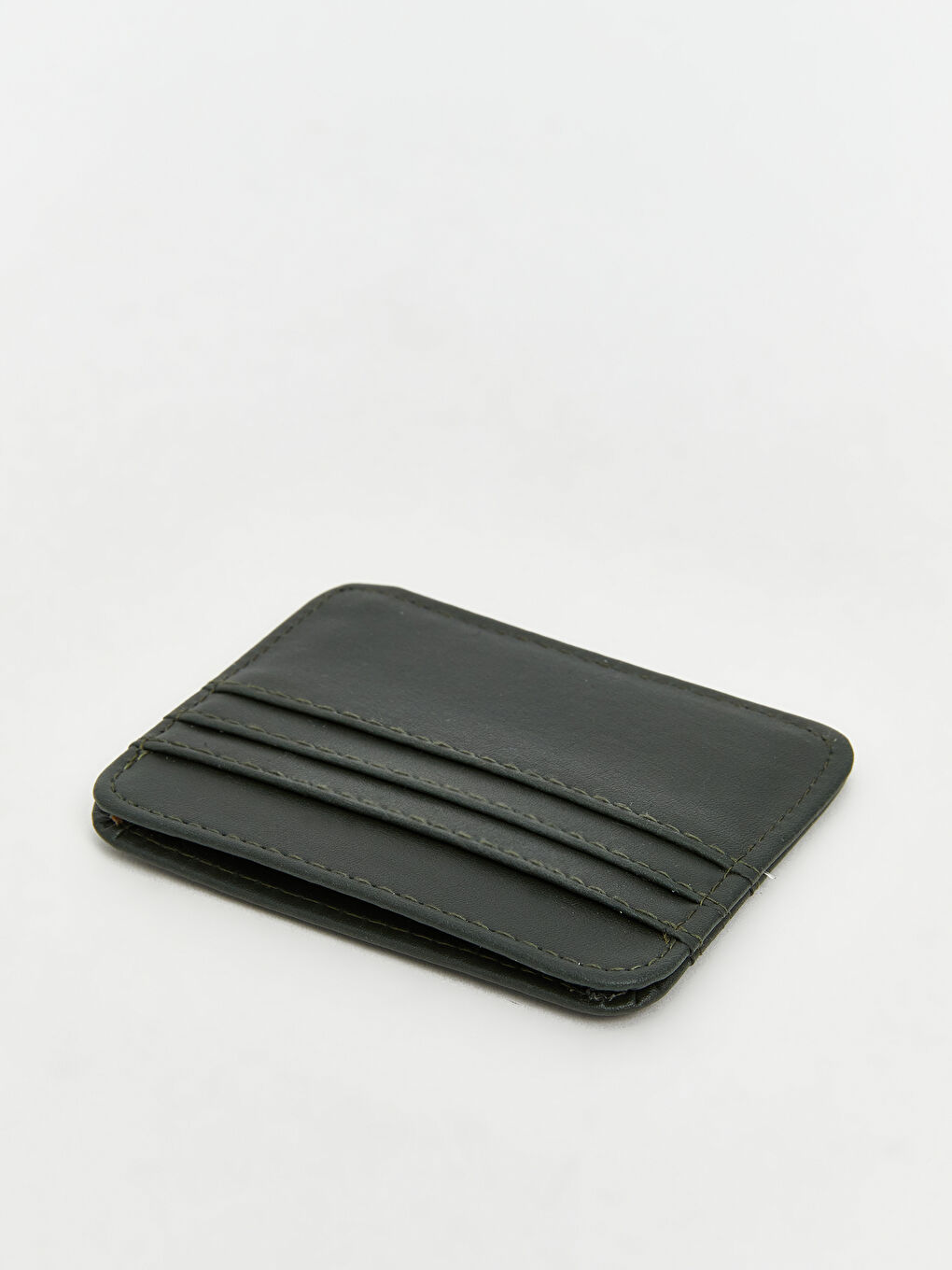 Haki Deri Görünümlü Erkek Kartlık-2