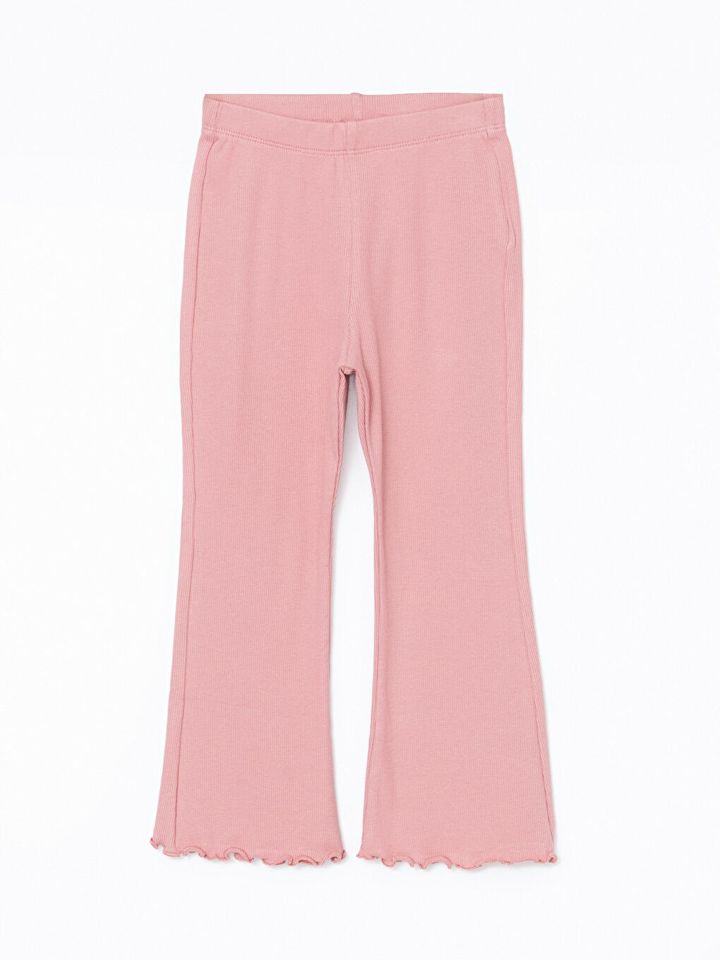 Pembe Beli Lastikli Basic Kız Çocuk Tayt