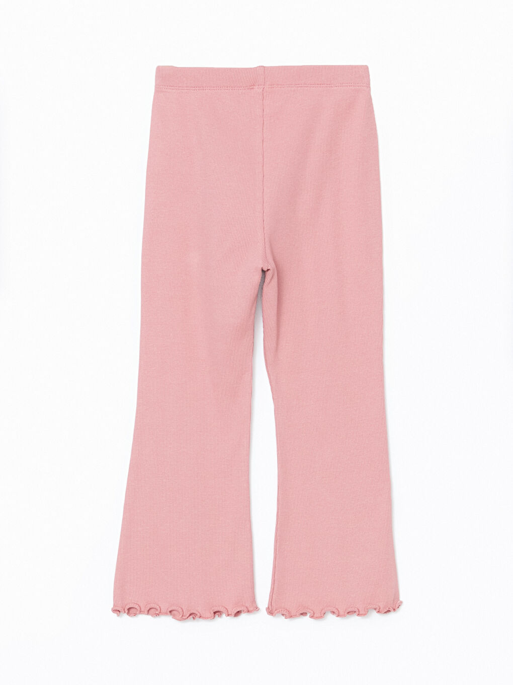 Pembe Beli Lastikli Basic Kız Çocuk Tayt-1