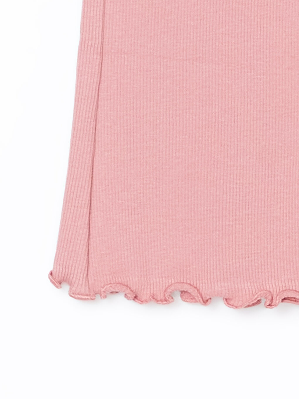 Pembe Beli Lastikli Basic Kız Çocuk Tayt-2