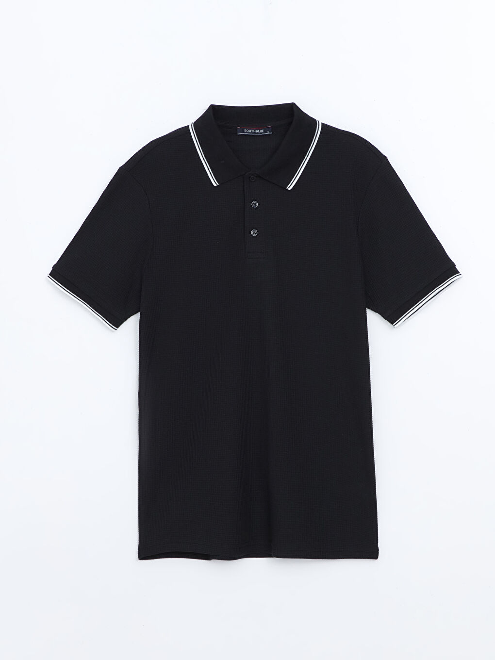 SOUTHBLUE Siyah Polo Yaka Kısa Kollu Erkek Tişört - 4