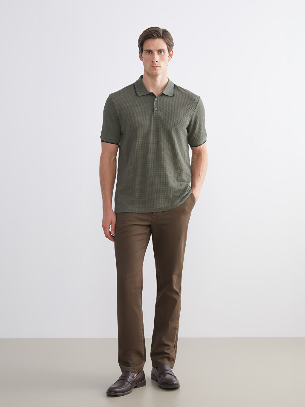 Polo Neck Short Sleeve Men's T-Shirt-2