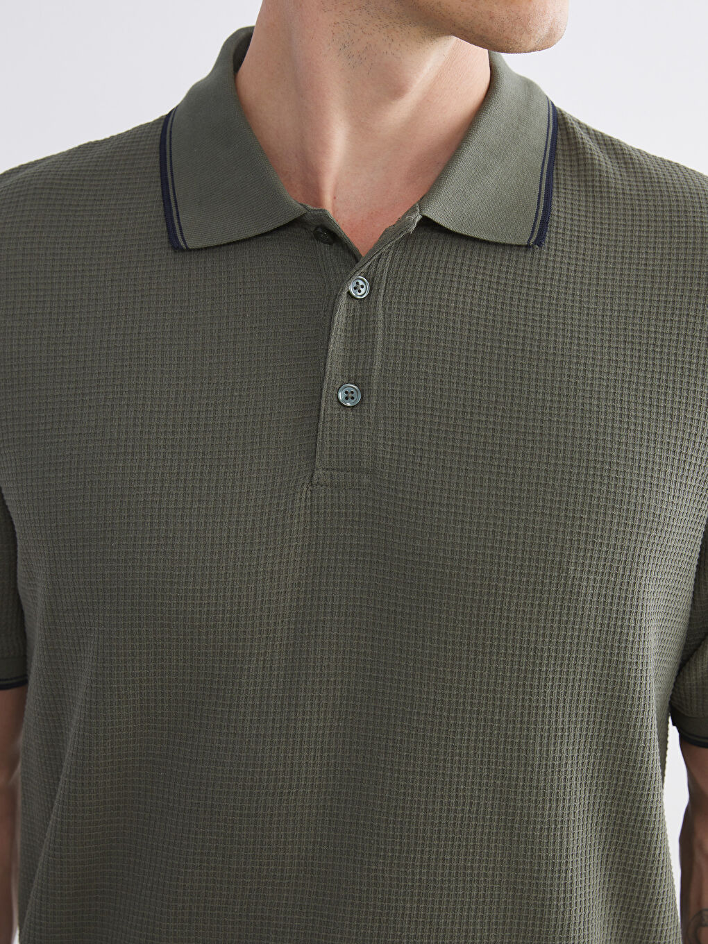 Polo Neck Short Sleeve Men's T-Shirt-4