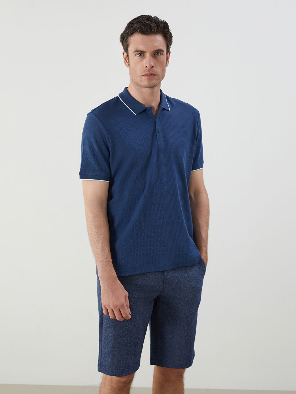 İndigo Polo Yaka Kısa Kollu Erkek Tişört