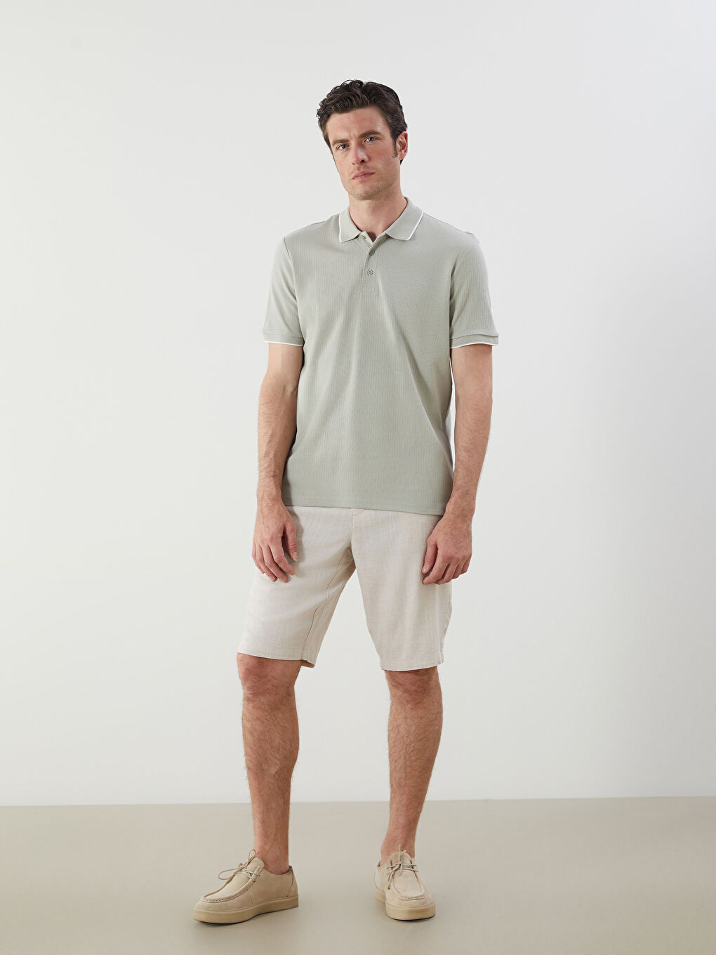 Polo Neck Short Sleeve Men's T-Shirt -S55147Z8-YCU