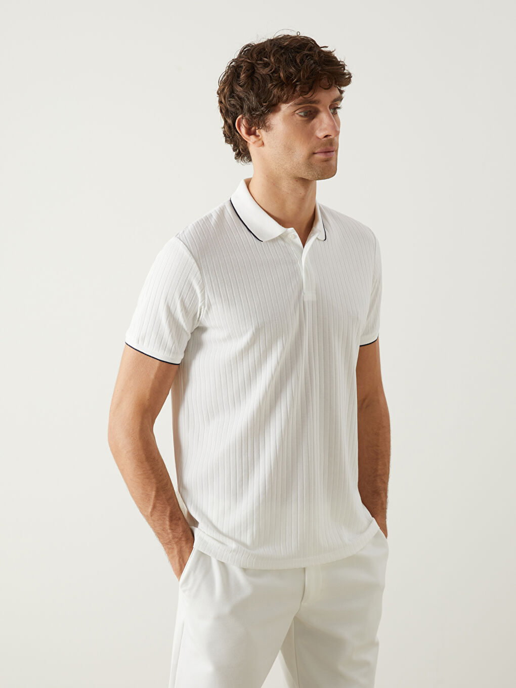 Polo Neck Short Sleeve Men's T-Shirt -S55149Z8-R9J