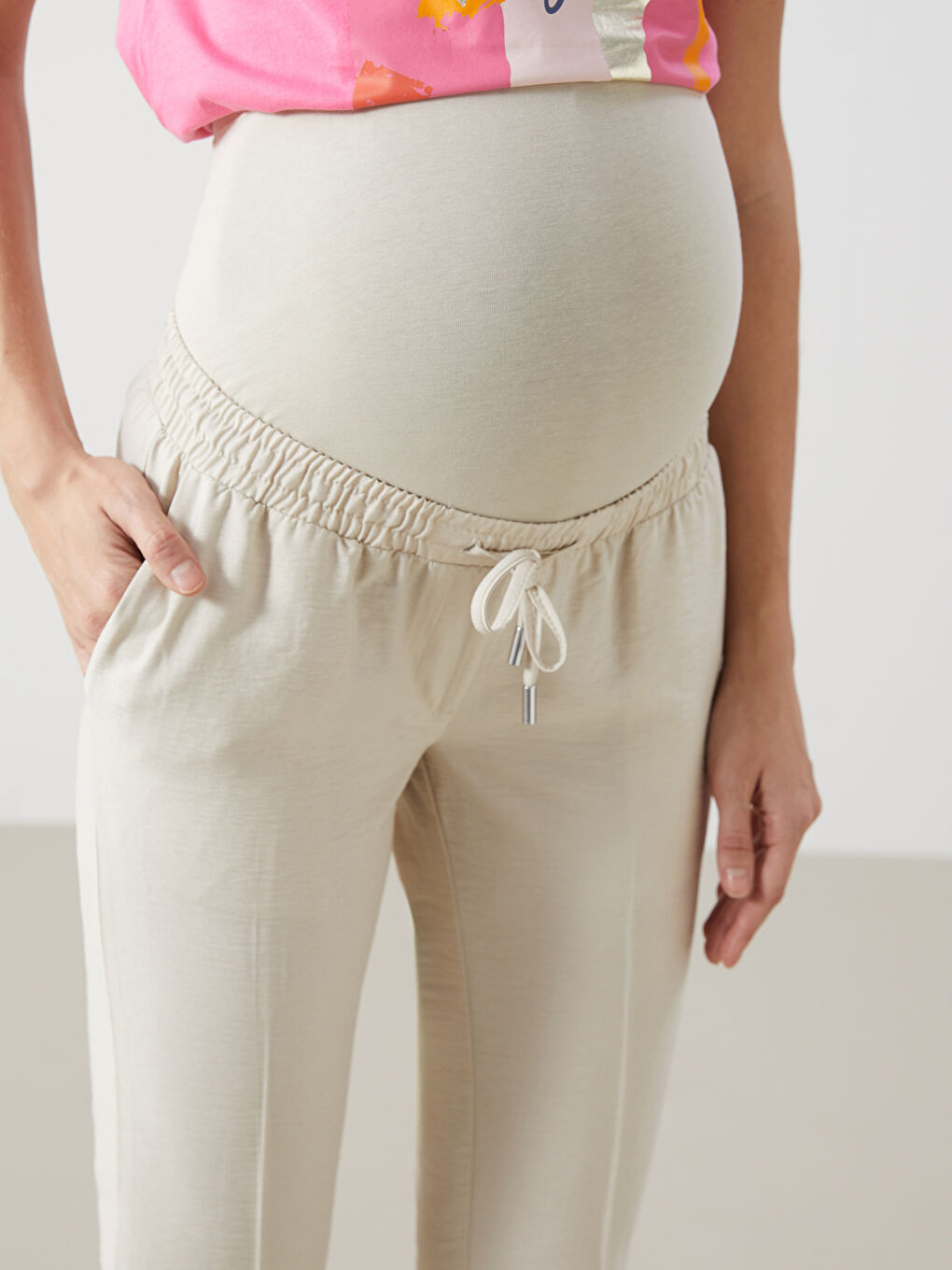 Trudničke pantalone sa karot krojem i pojasom preko stomaka -S55156Z8-SB4