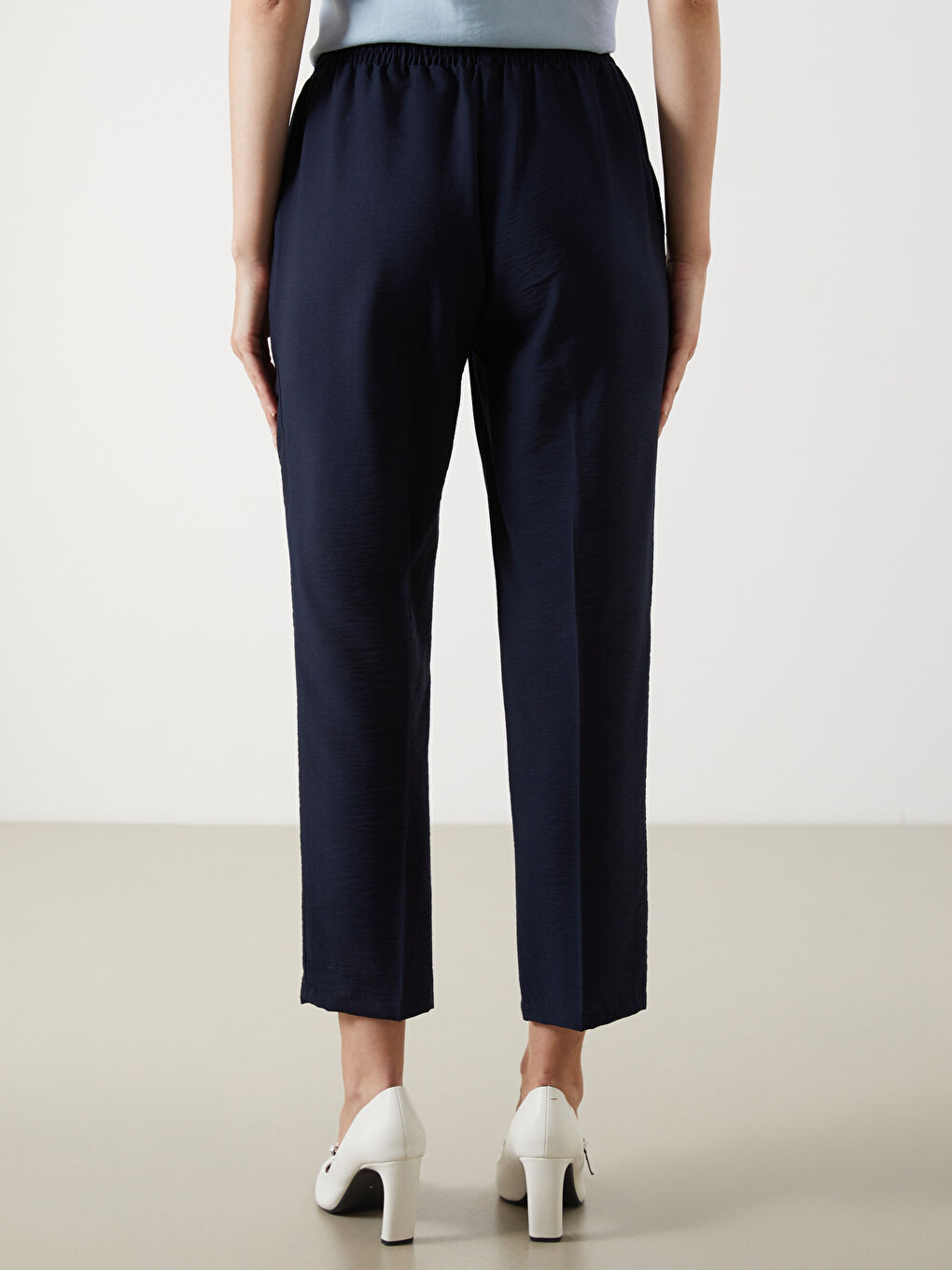 Elastic Waist Carrot Fit Women's Trousers -S55158Z8-CS0