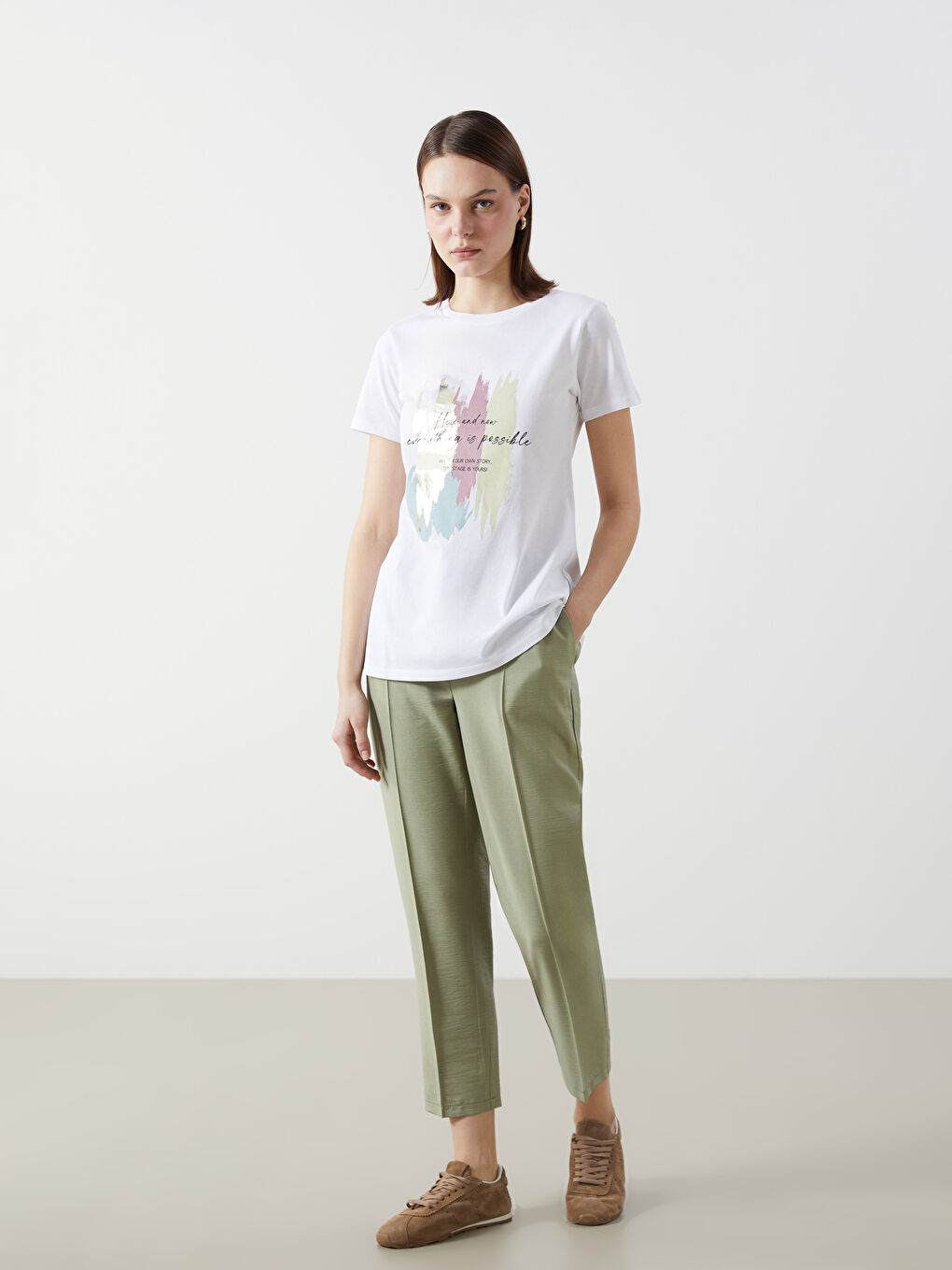 Elastic Waist Carrot Fit Women's Trousers -S55158Z8-GUY