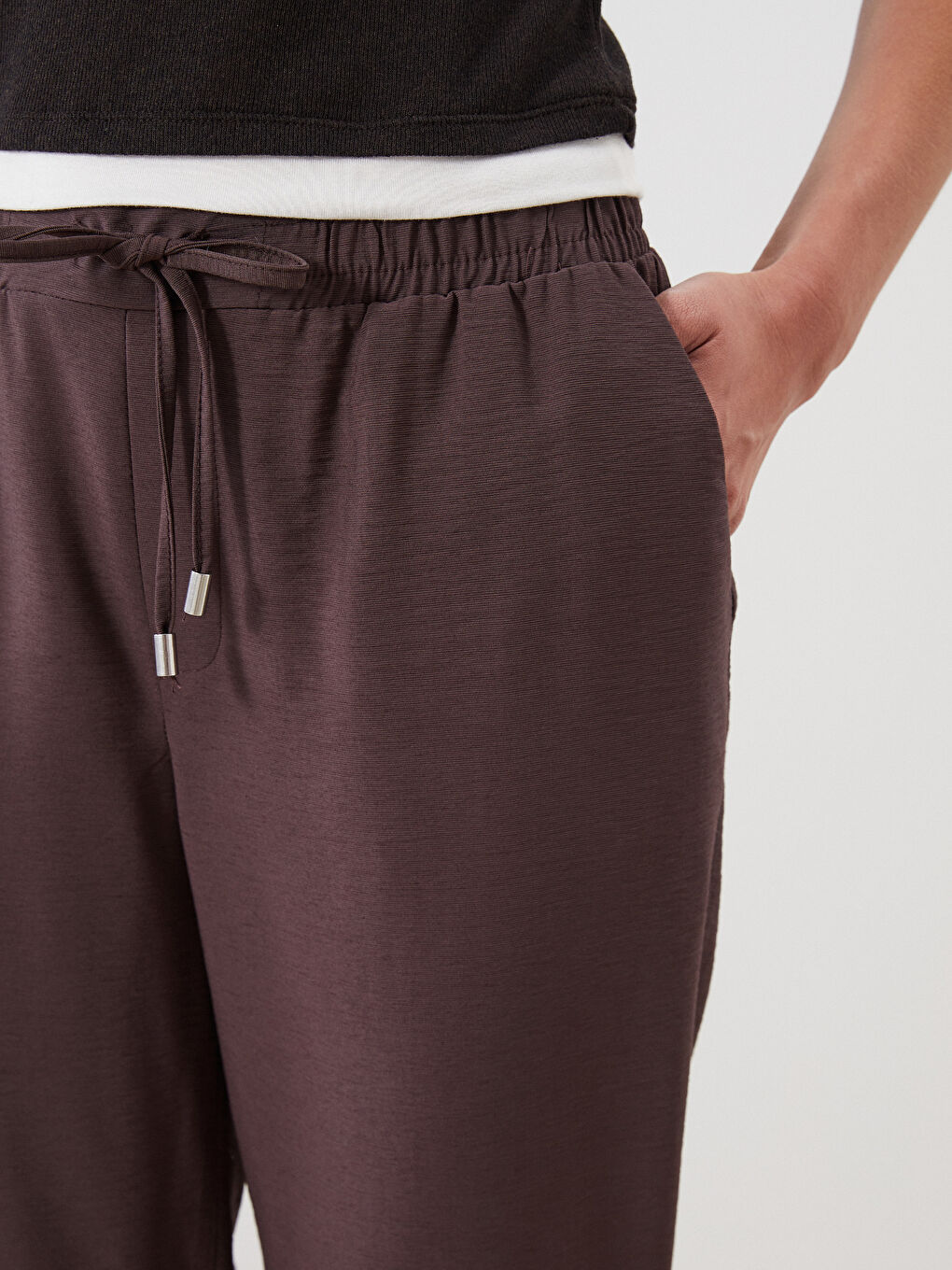 LCW Comfort پانتۆڵی فیتی گیزەر بە کەمەر لاستیکی بۆ ژنان -S55158Z8-L0D