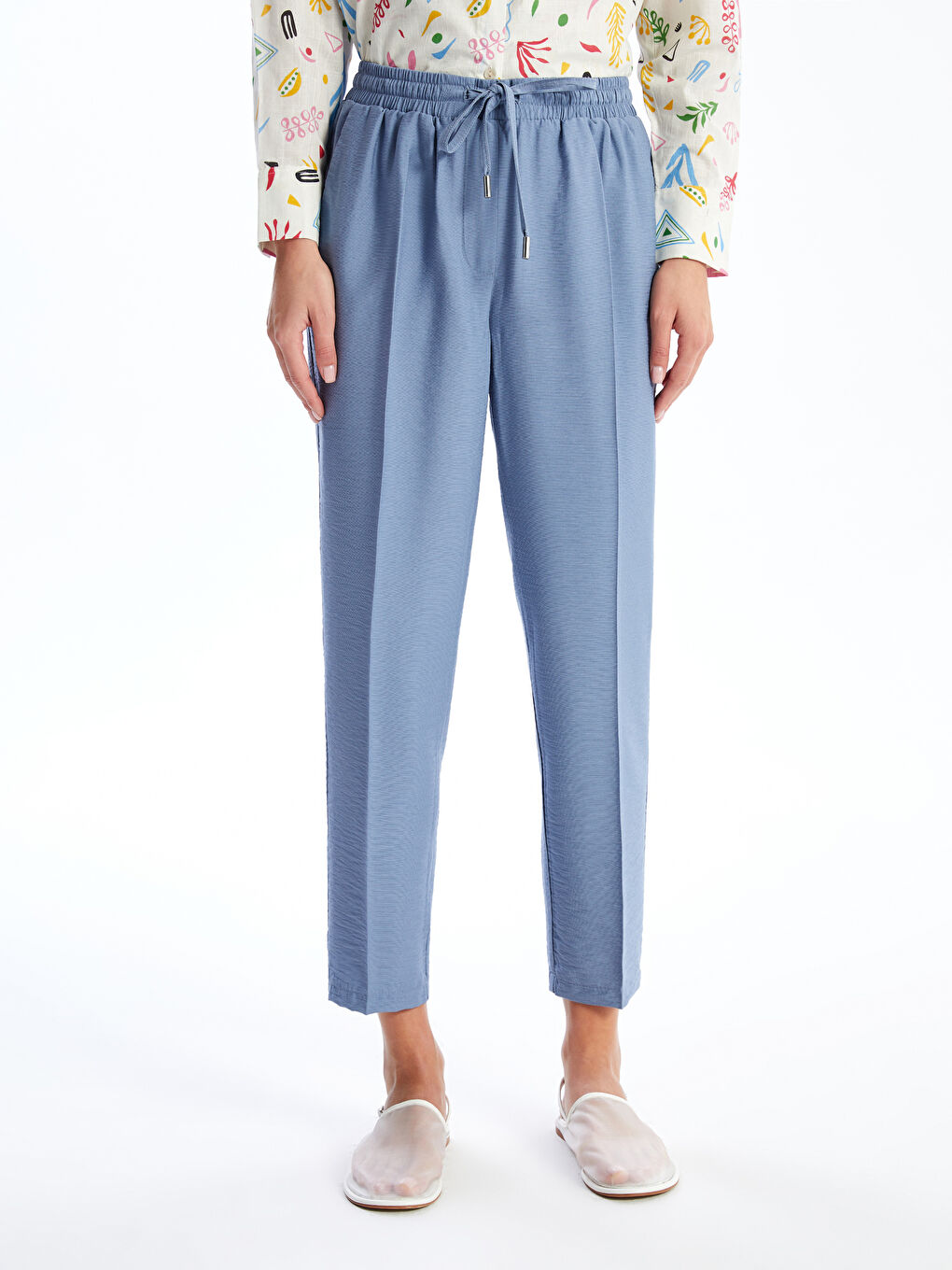 LCW Comfort Pantalon Taille Élastiquée Coupe Carotte pour Femmes -S55158Z8-R0T