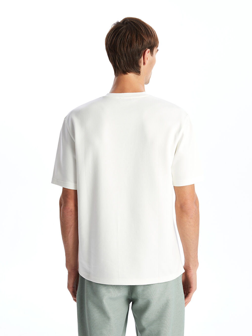 მრგვალი საყელო უბრალო ურთიერთბლოკირება მამაკაცებისთვის მაისური-3