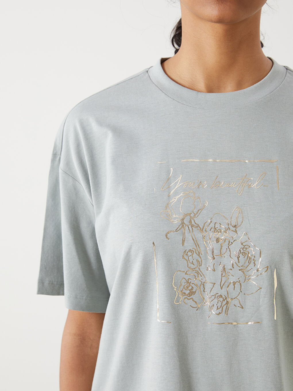 T-shirt Imprimé à Col Rond pour Femmes-2