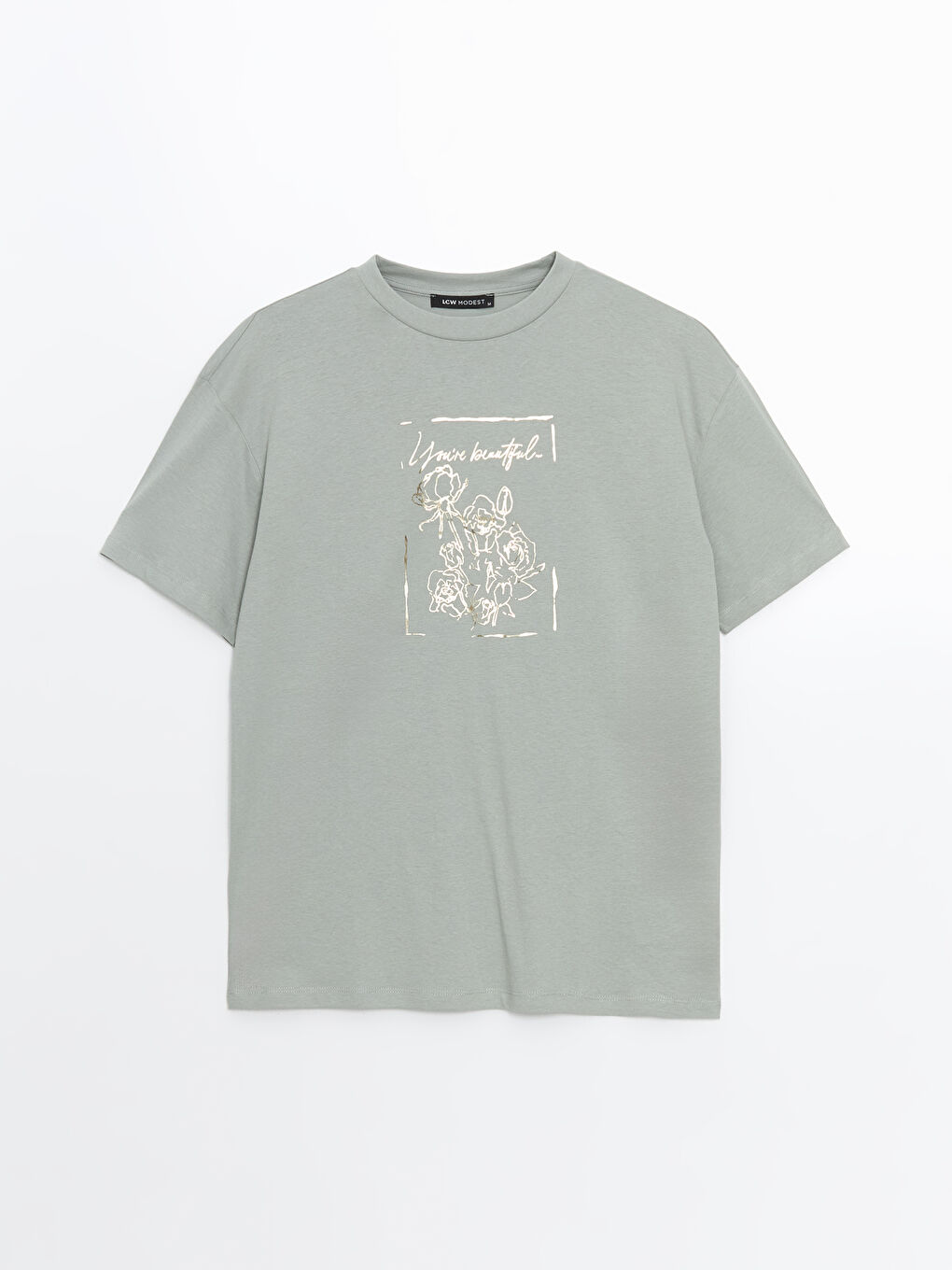 T-shirt Imprimé à Col Rond pour Femmes-4
