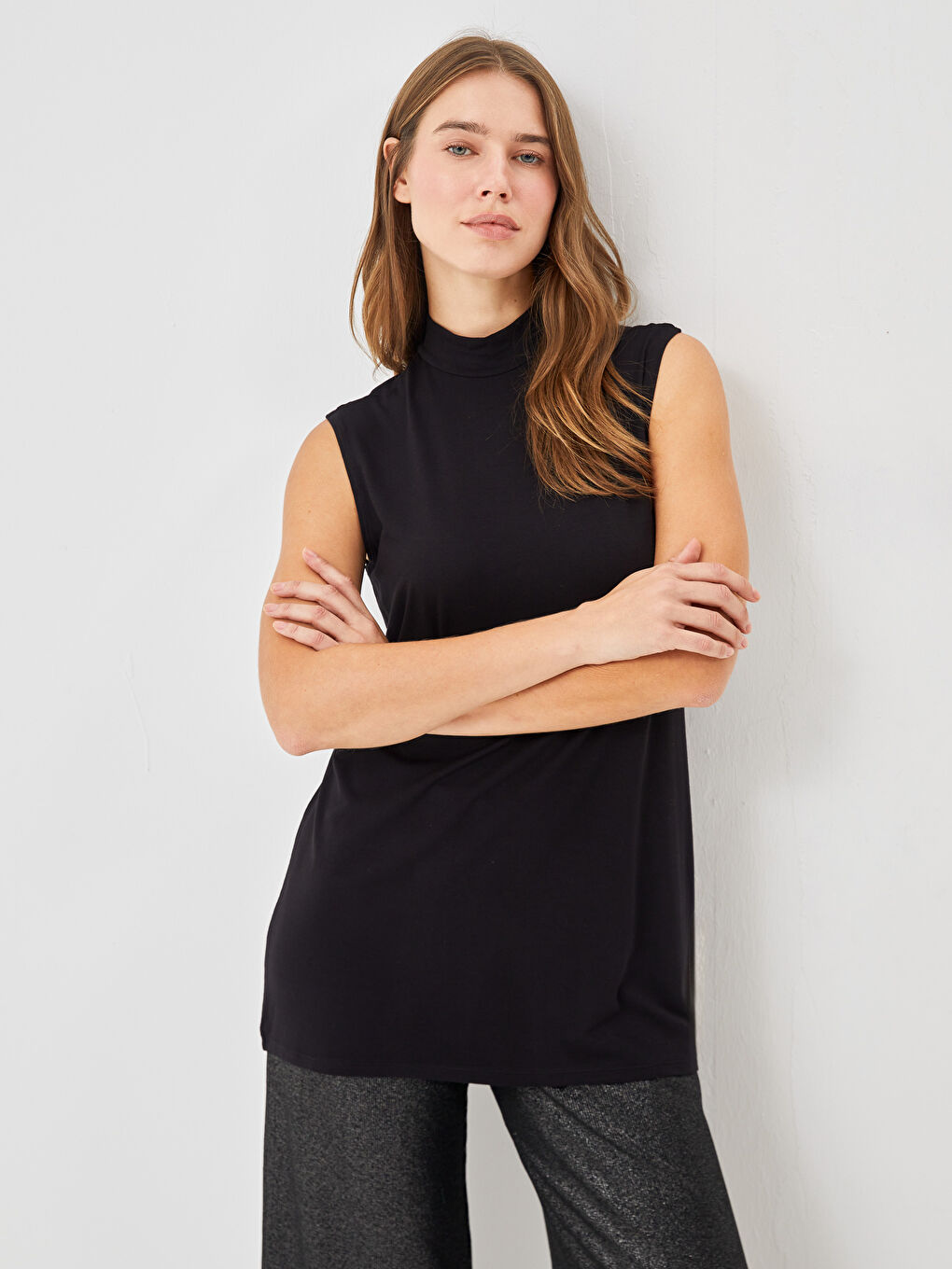 LCW Modest Dik Yaka Kadın Tunik -S55178Z8-CVL