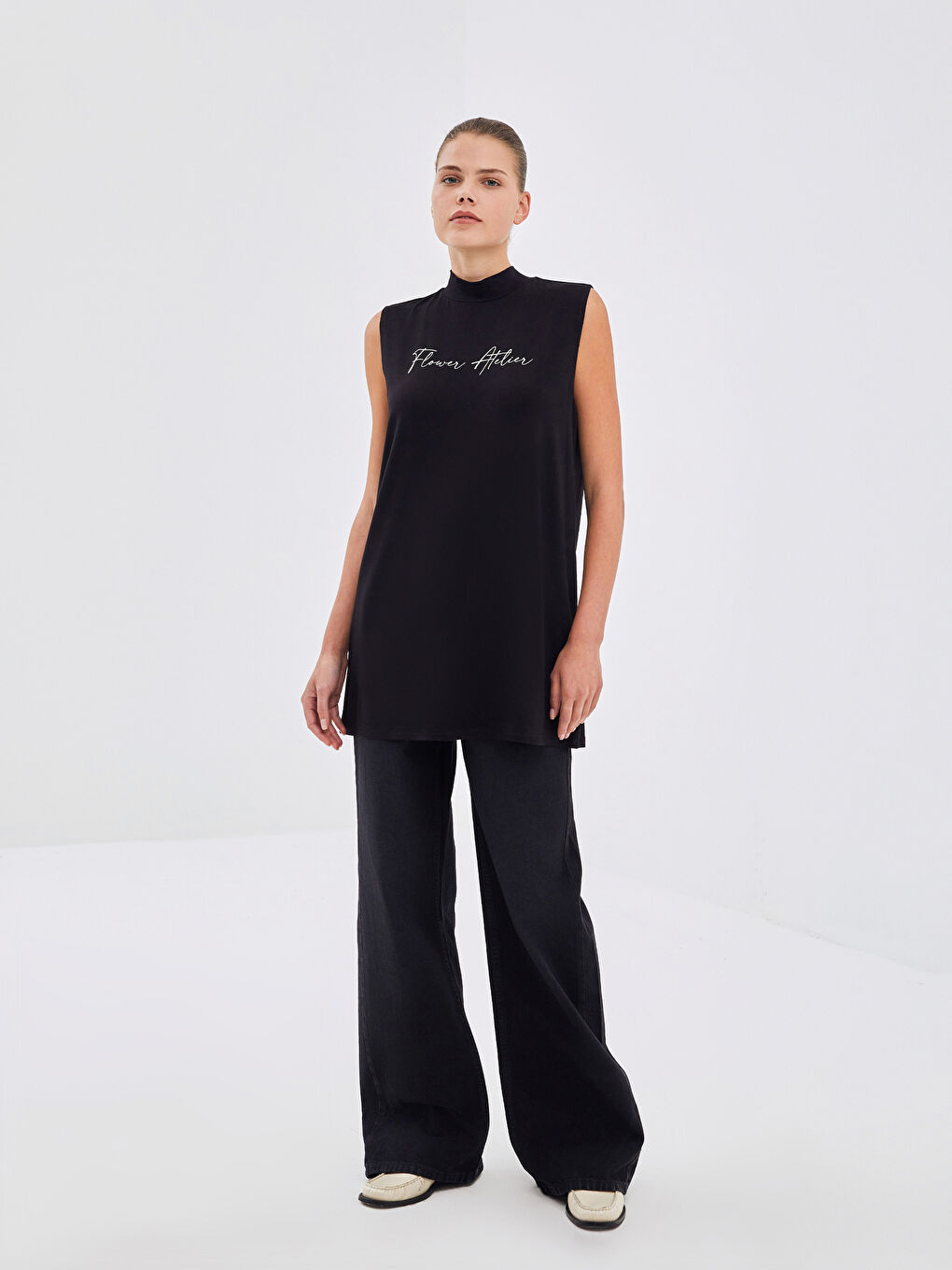 LCW Modest Trichterkragen Bedruckte Bluse für Damen -S55182Z8-CVL