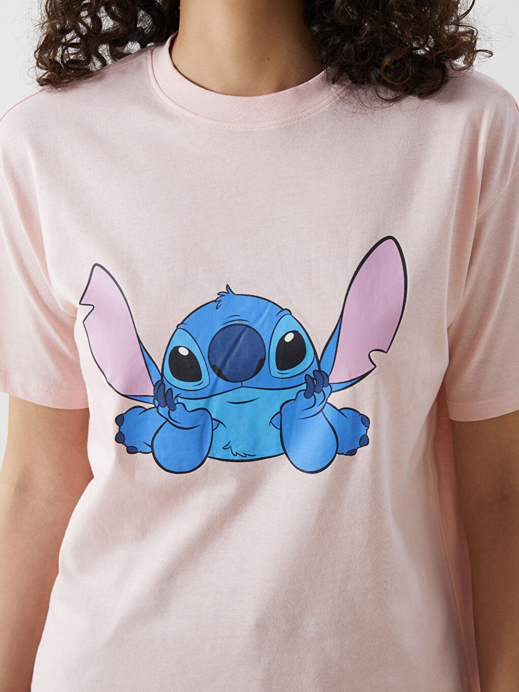 T-shirt à Col Rond Imprimé Lilo & Stitch pour Femmes-2
