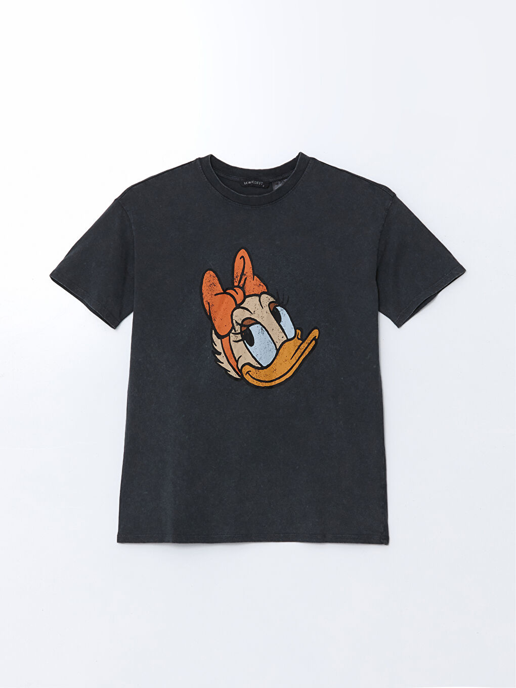 LCW Modest Bisiklet Yaka Daisy Duck Baskılı Kadın Tişört -S55186Z8-JQN
