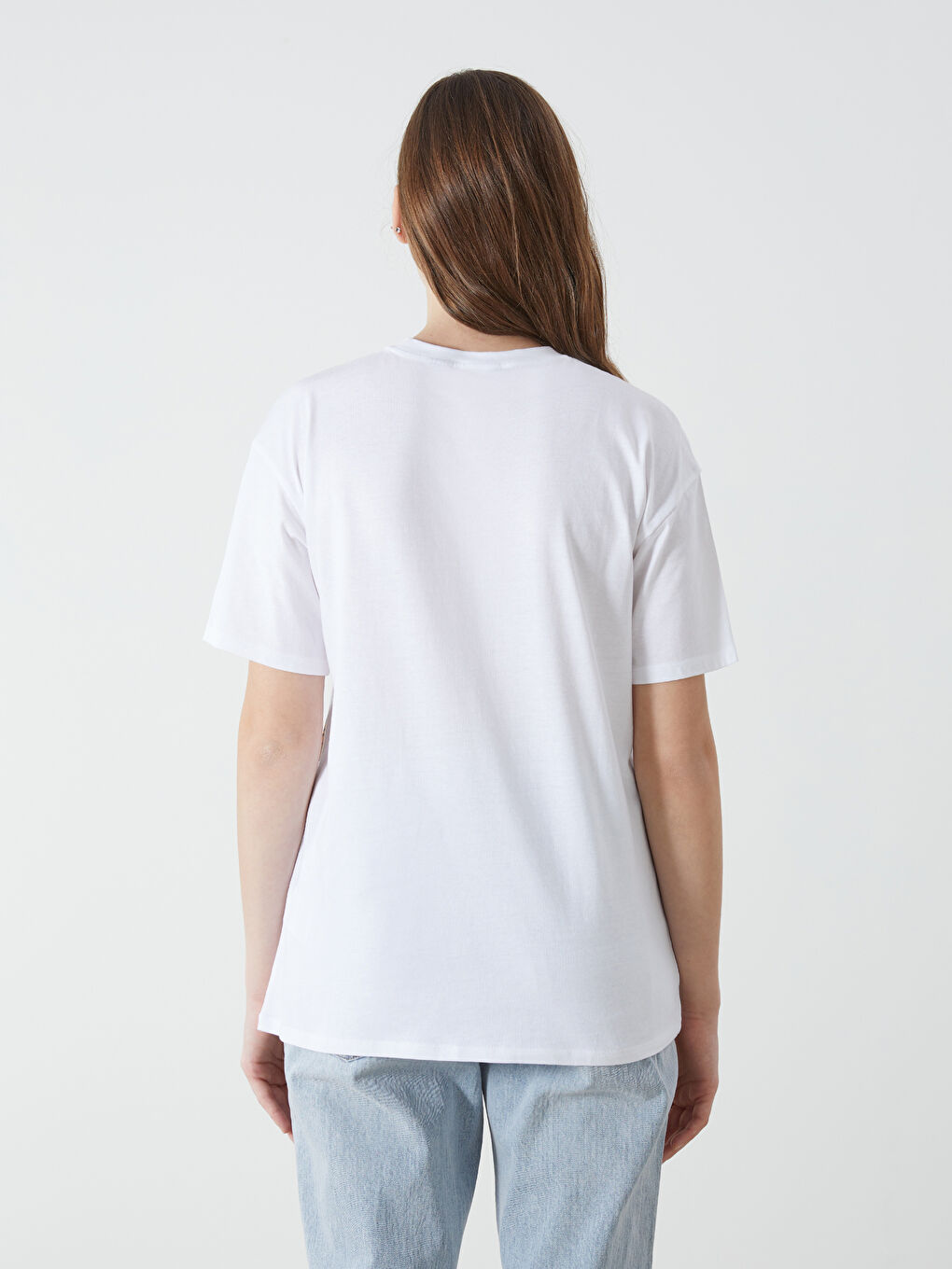 Crew Neck Mickey Mouse Printed Women's T-Shirt-3