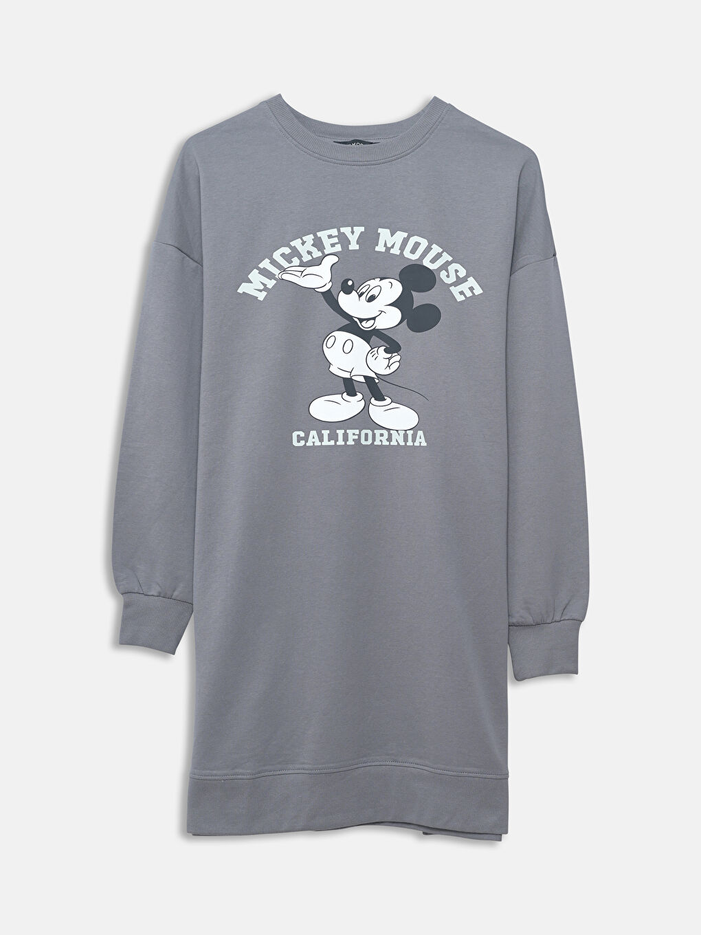 LCW Modest Crew Neck Mickey Mouse Printed Long Sleeve Oversize Women's Sweatshirt Tunic -S55189Z8-H9V