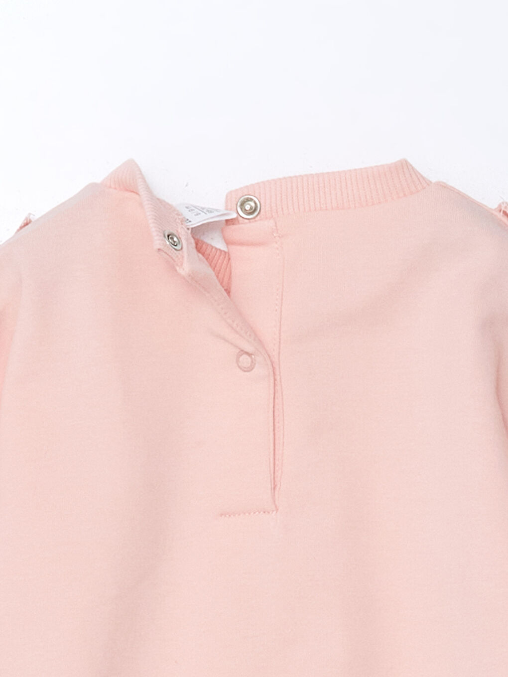 Pembe Bisiklet Yaka Nakışlı Kız Bebek Sweatshirt-5