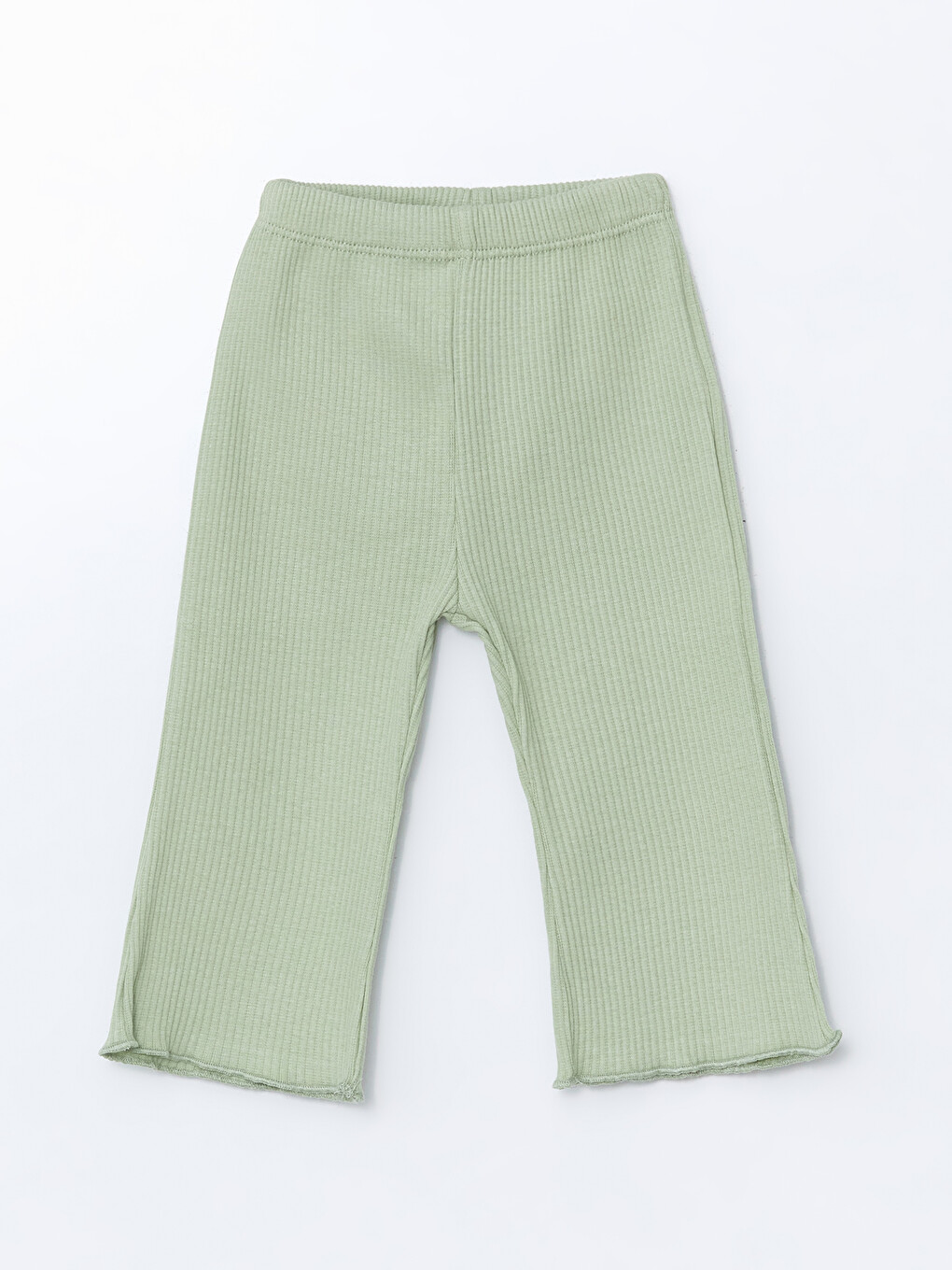 Yeşil Beli Lastikli Basic Kız Bebek Tayt Pantolon-2