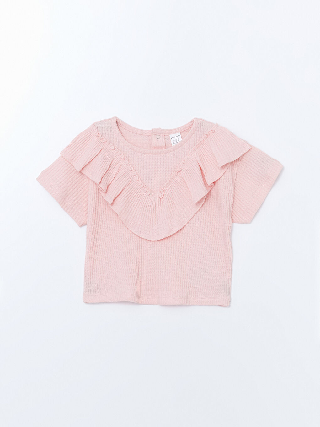 Pembe Beli Lastikli Basic Kız Bebek Jogger Pantolon-1