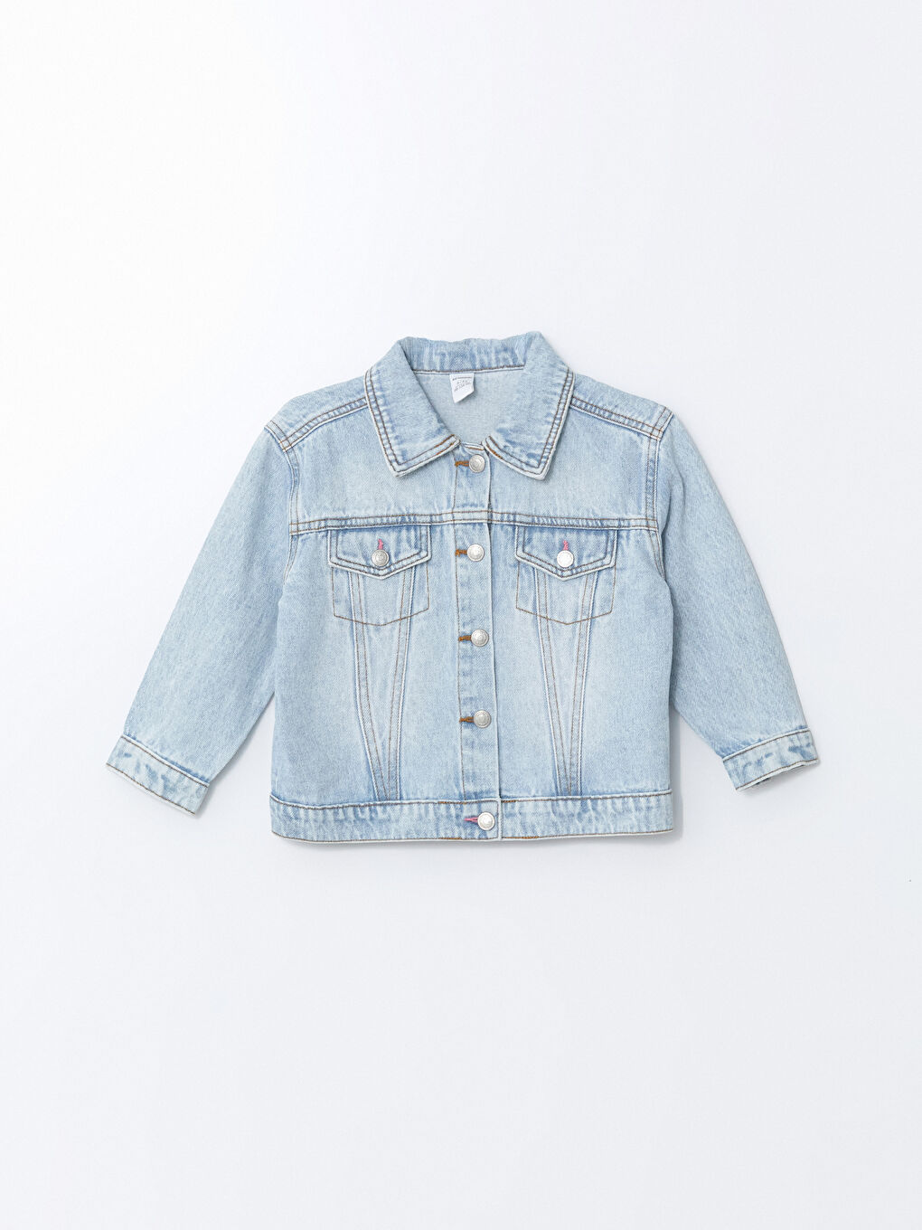 Collared Pocketed Baby Girls' Denim Jacket -S55208Z1-V2T