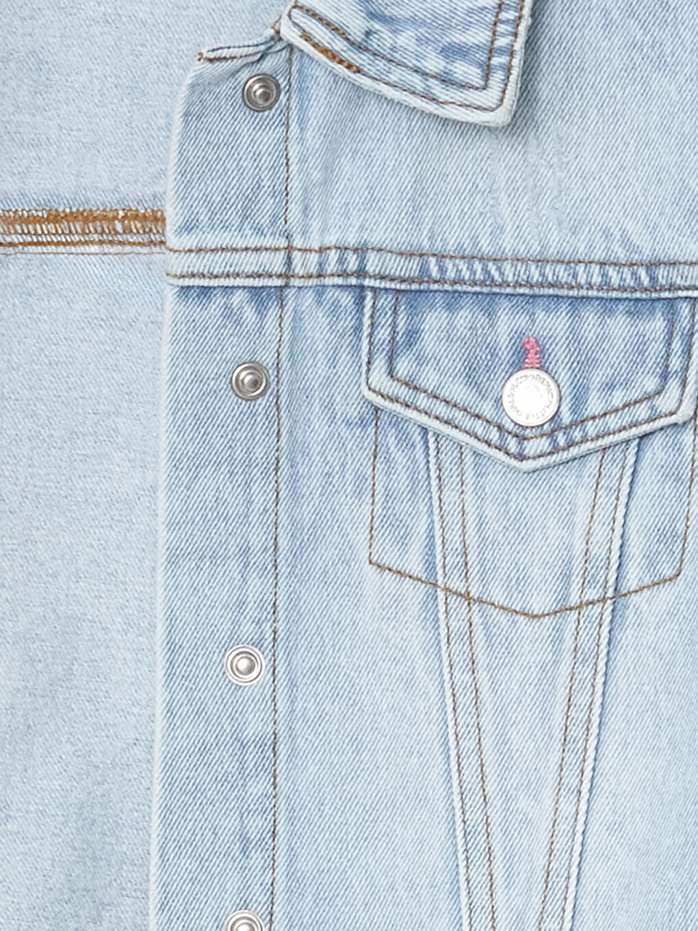 Collared Pocketed Baby Girls' Denim Jacket -S55208Z1-V2T