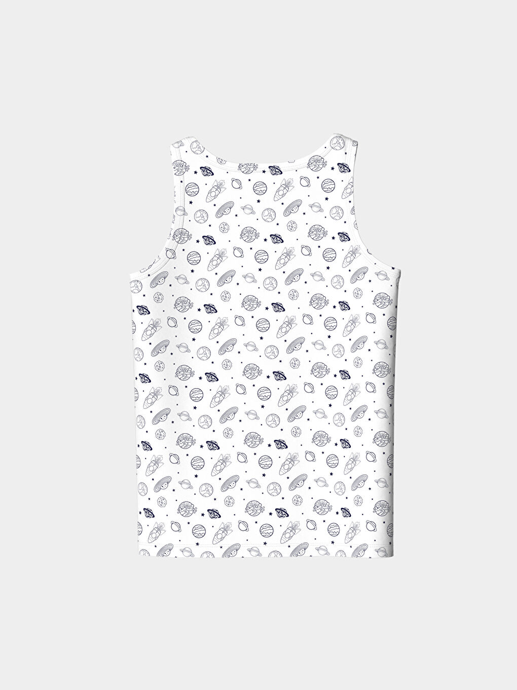 Beyaz Bisiklet Yaka Erkek Çocuk Atlet-1