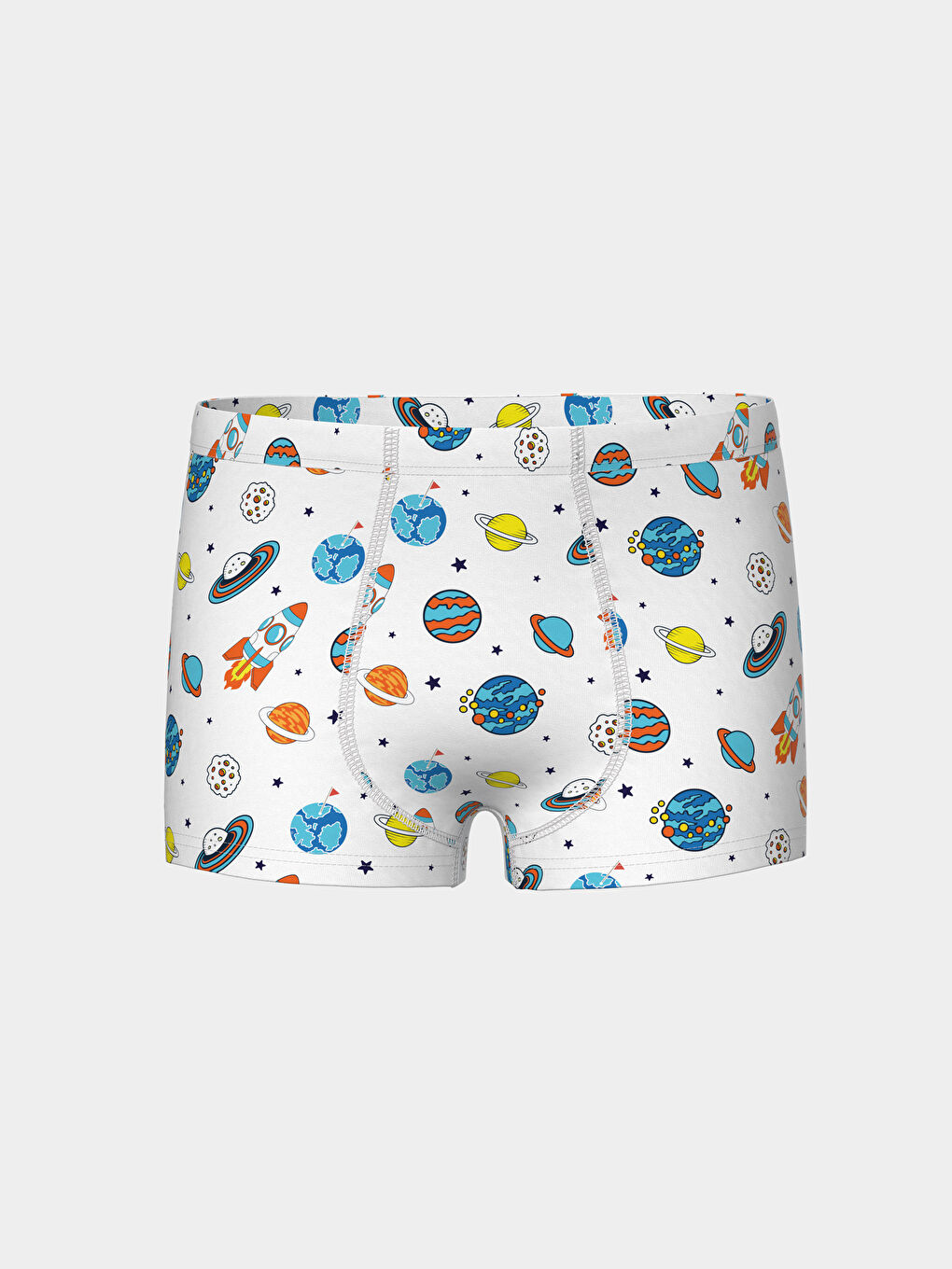 Beyaz Baskılı Erkek Çocuk Boxer