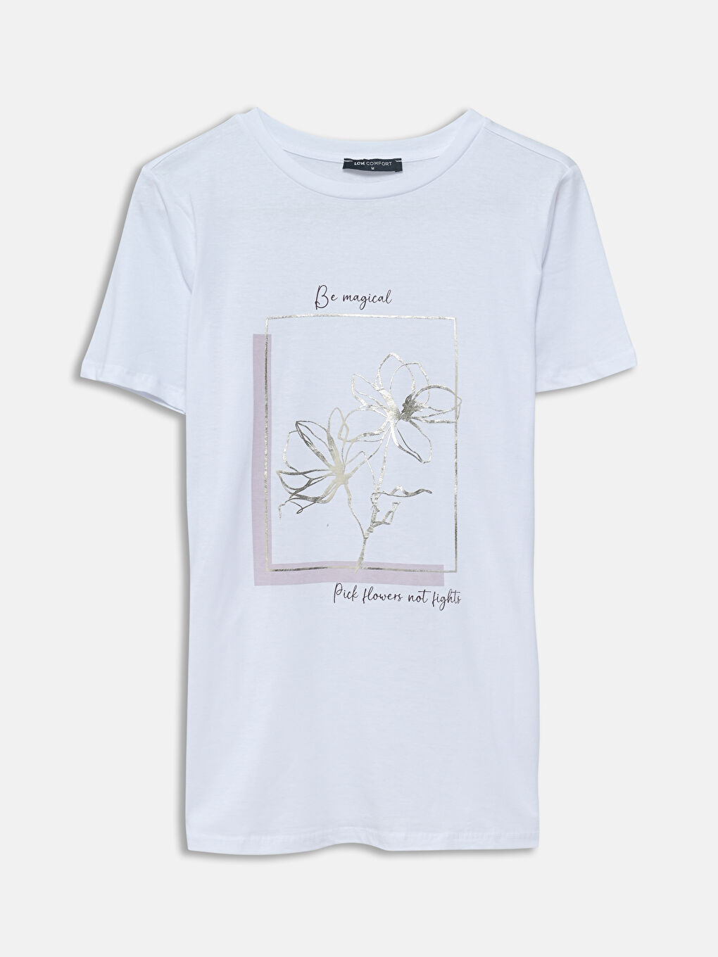 Crew Neck Printed Short Sleeve Women's T-Shirt -S55284Z8-Q6K