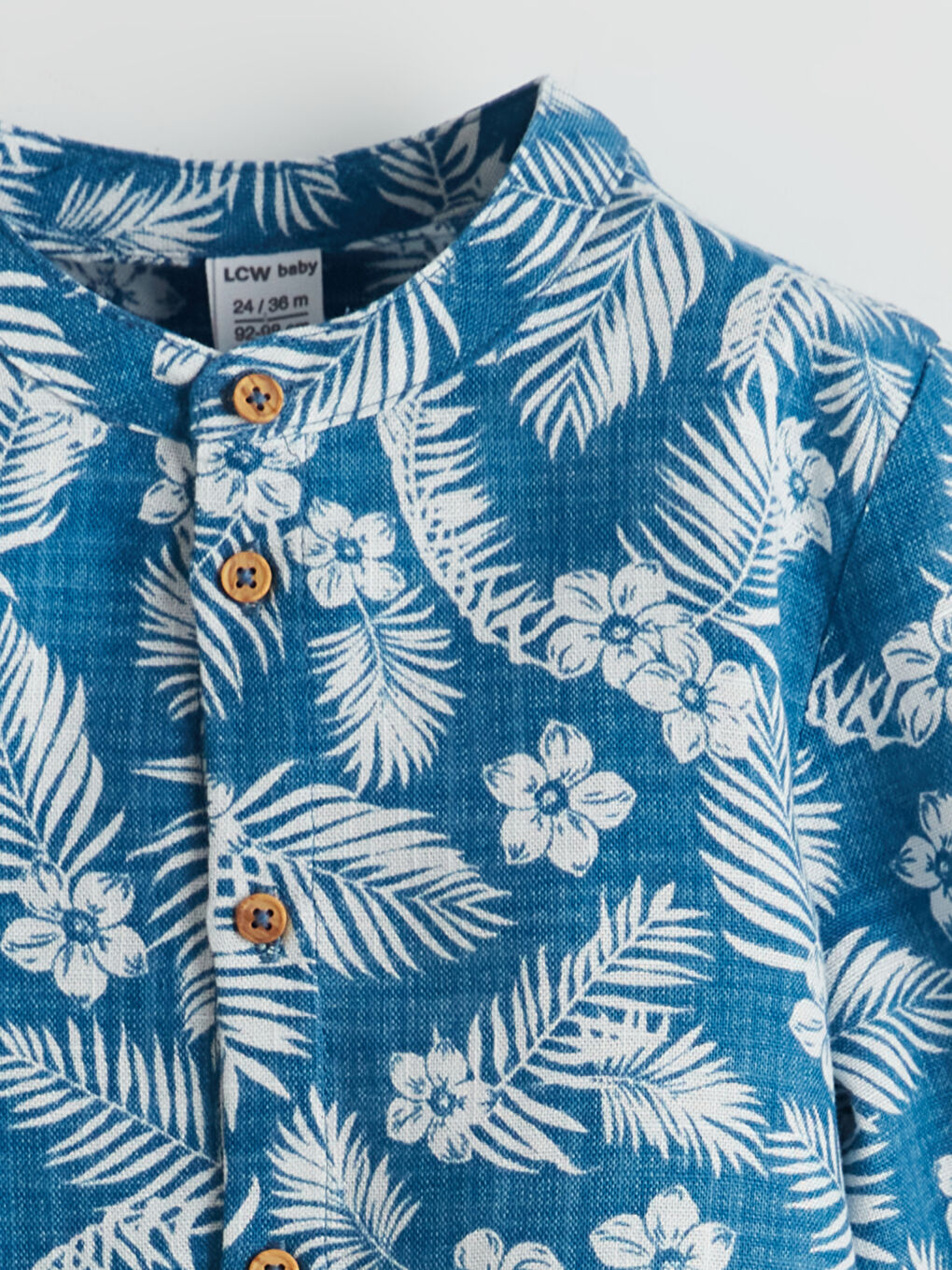 Mavi Hakim Yaka Erkek Bebek Gömlek-1