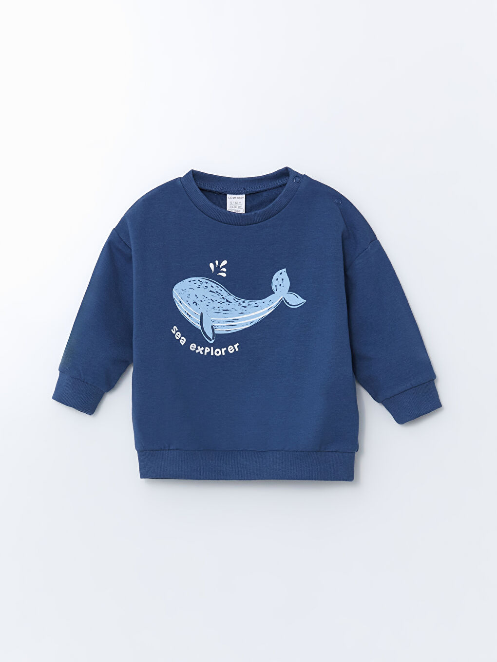 Lacivert Bisiklet Yaka Erkek Bebek Sweatshirt