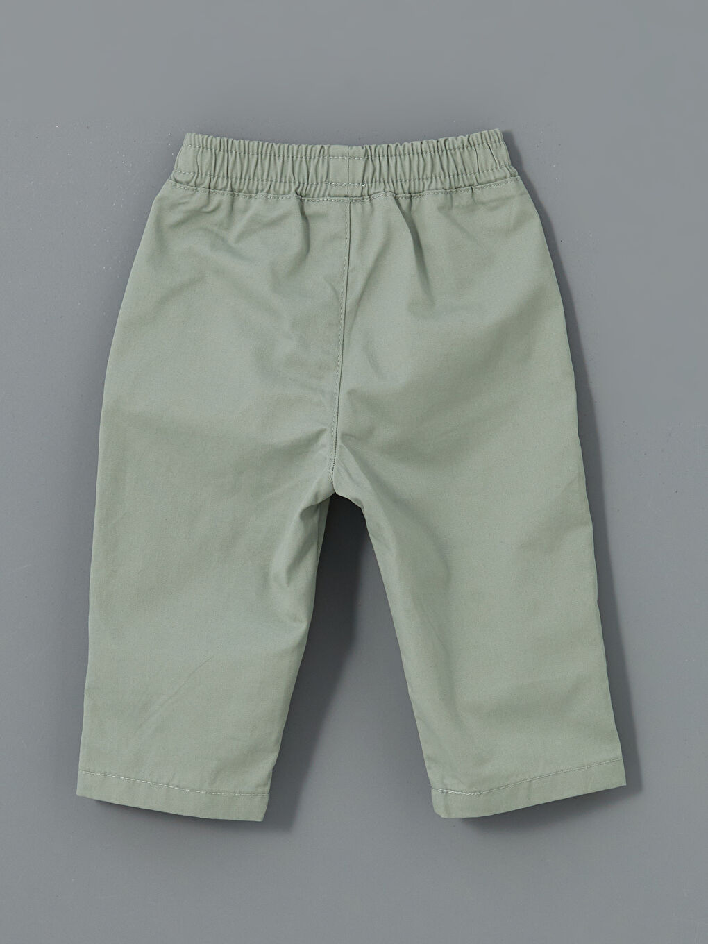 Yeşil Beli Lastikli Erkek Bebek Gabardin Pantolon-1