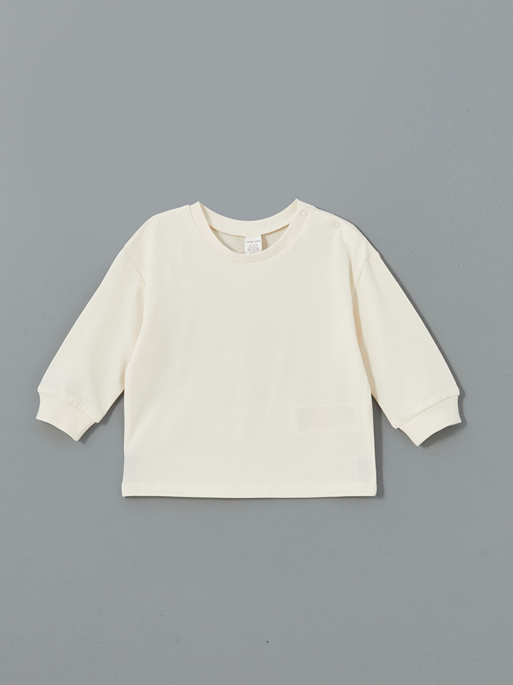 Bej Bisiklet Yaka Erkek Bebek Tişört