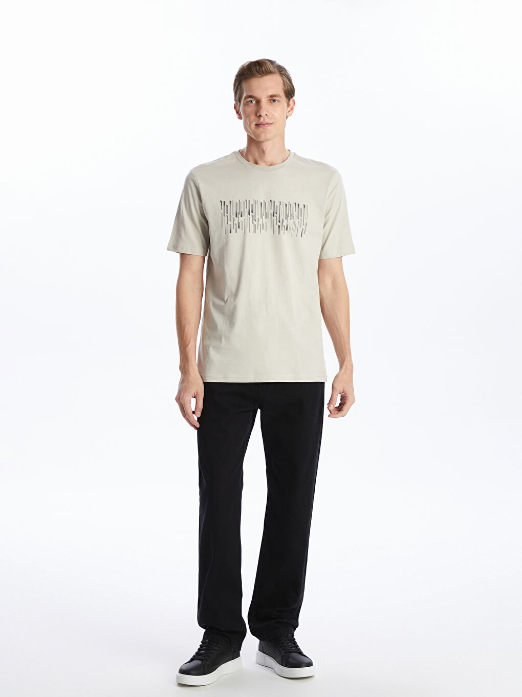 Crew Neck Short Sleeve Printed Combed Cotton Men's T-shirt -S55472Z8-SZT