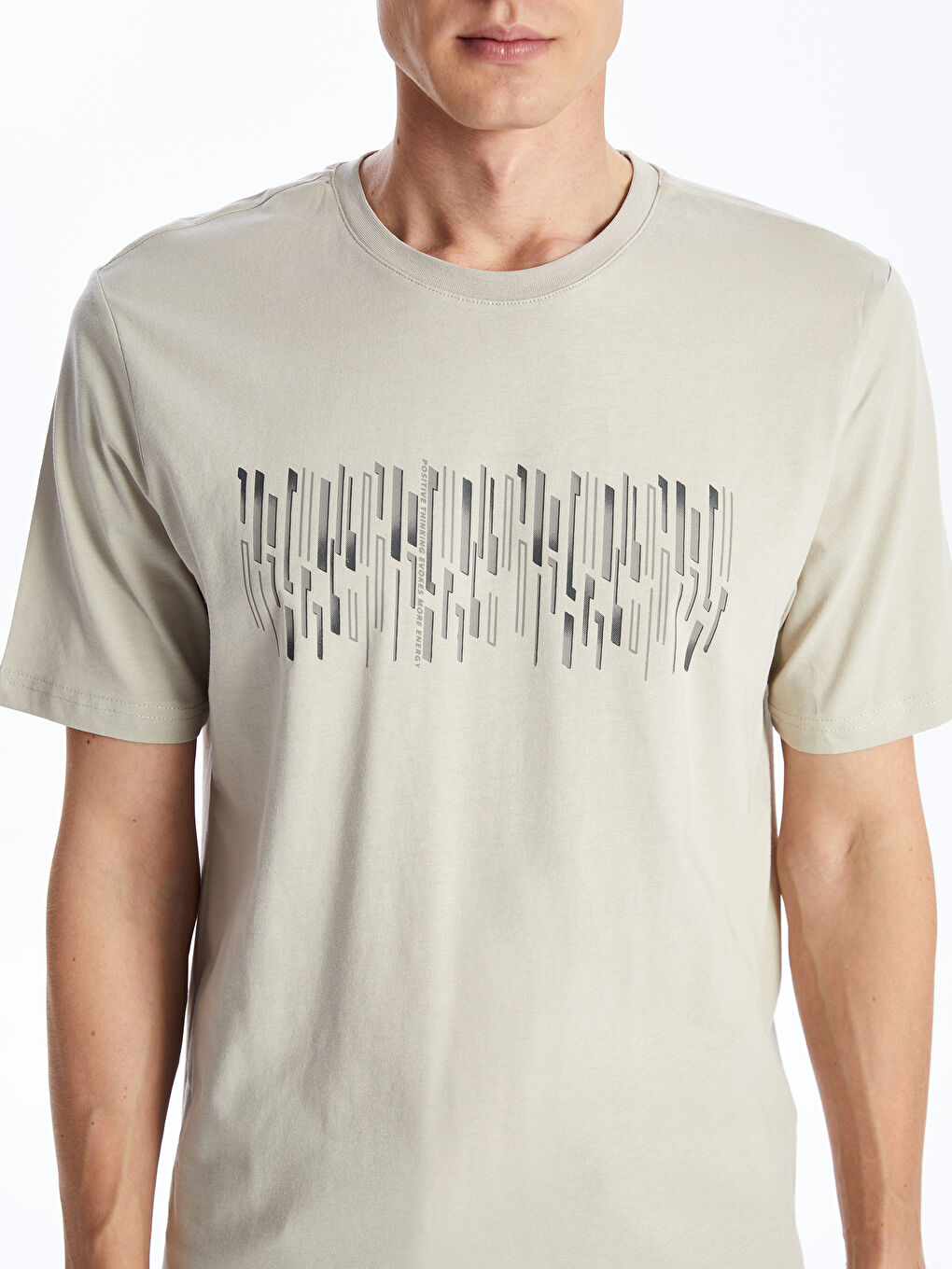 Crew Neck Short Sleeve Printed Combed Cotton Men's T-shirt -S55472Z8-SZT