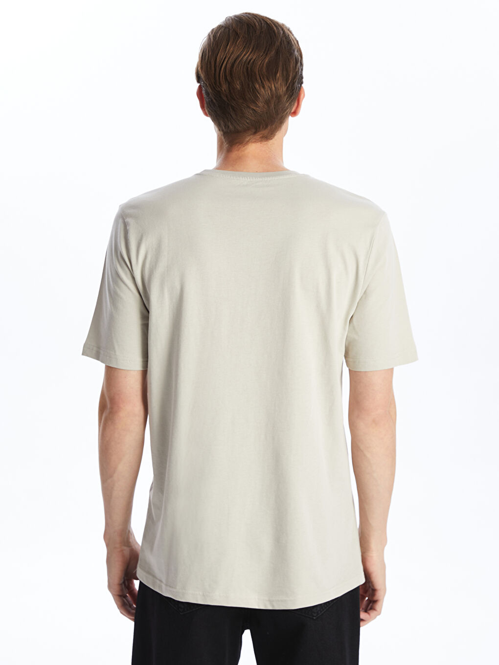 Crew Neck Short Sleeve Printed Combed Cotton Men's T-shirt -S55472Z8-SZT