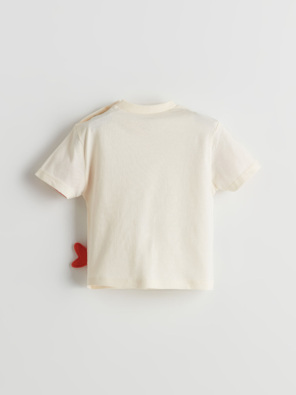 Bej Bisiklet Yaka Baskılı Erkek Bebek Tişört-1