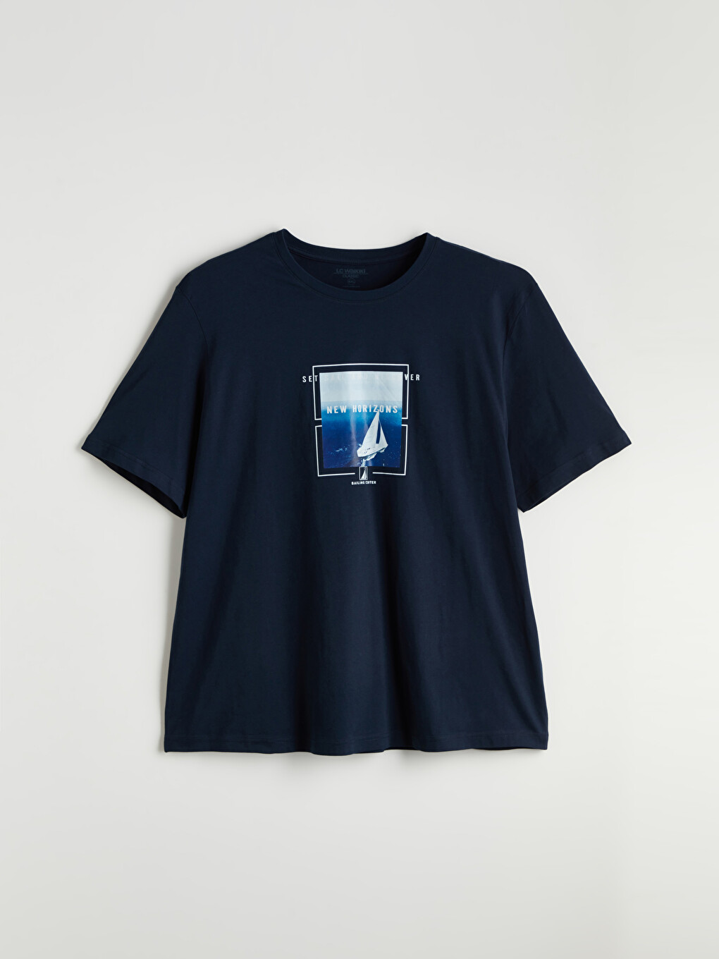 Crew Neck Short Sleeve Printed Combed Cotton Men's T-shirt