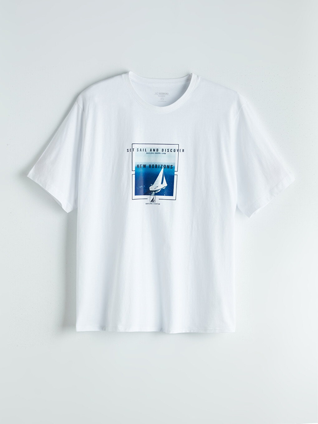 Crew Neck Short Sleeve Printed Combed Cotton Men's T-shirt