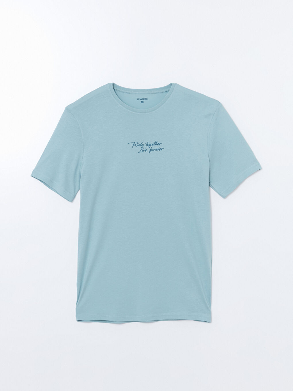 Mavi Bisiklet Yaka Kısa Kollu Baskılı Erkek Pijama Üst