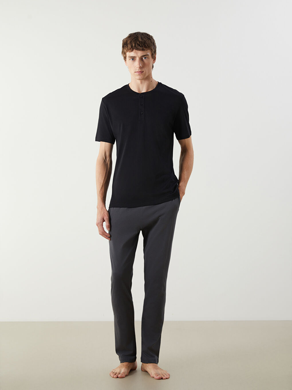 Antrasit Standart Kalıp Erkek Pijama Alt