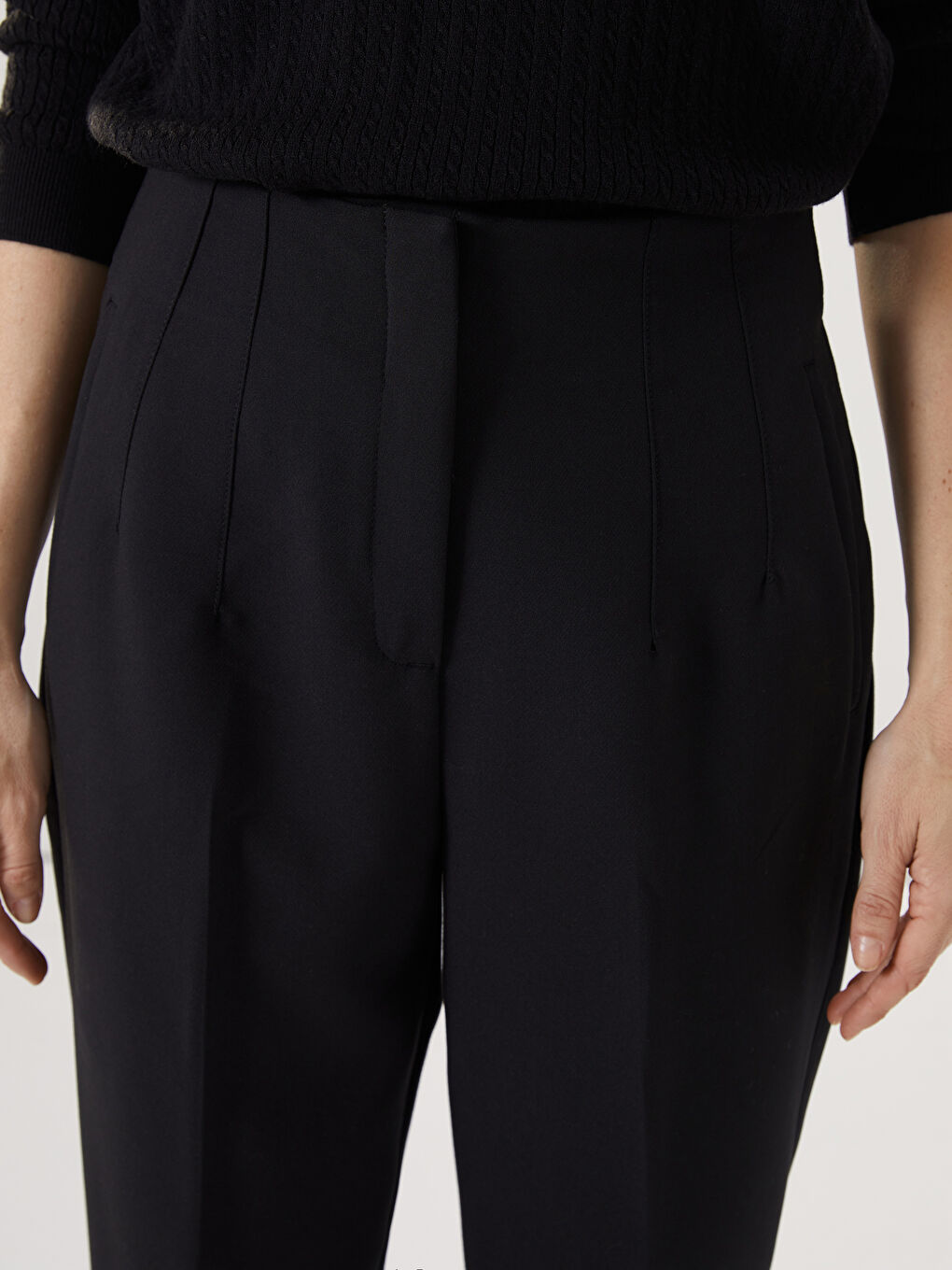 Standard Fit Pleated Women's Trousers -S55552Z8-CVL