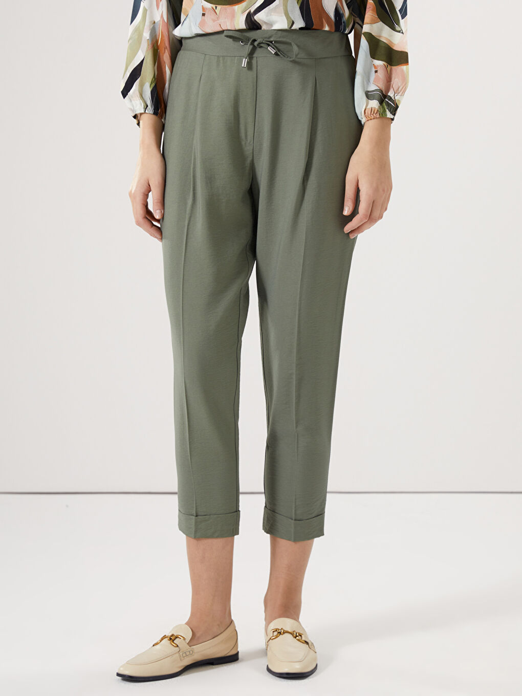 Pantalone za žene sa lastišem u struku -S55553Z8-GZA